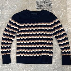 Tommy Hilfiger Black and Brown Wave Pattern Sweater
